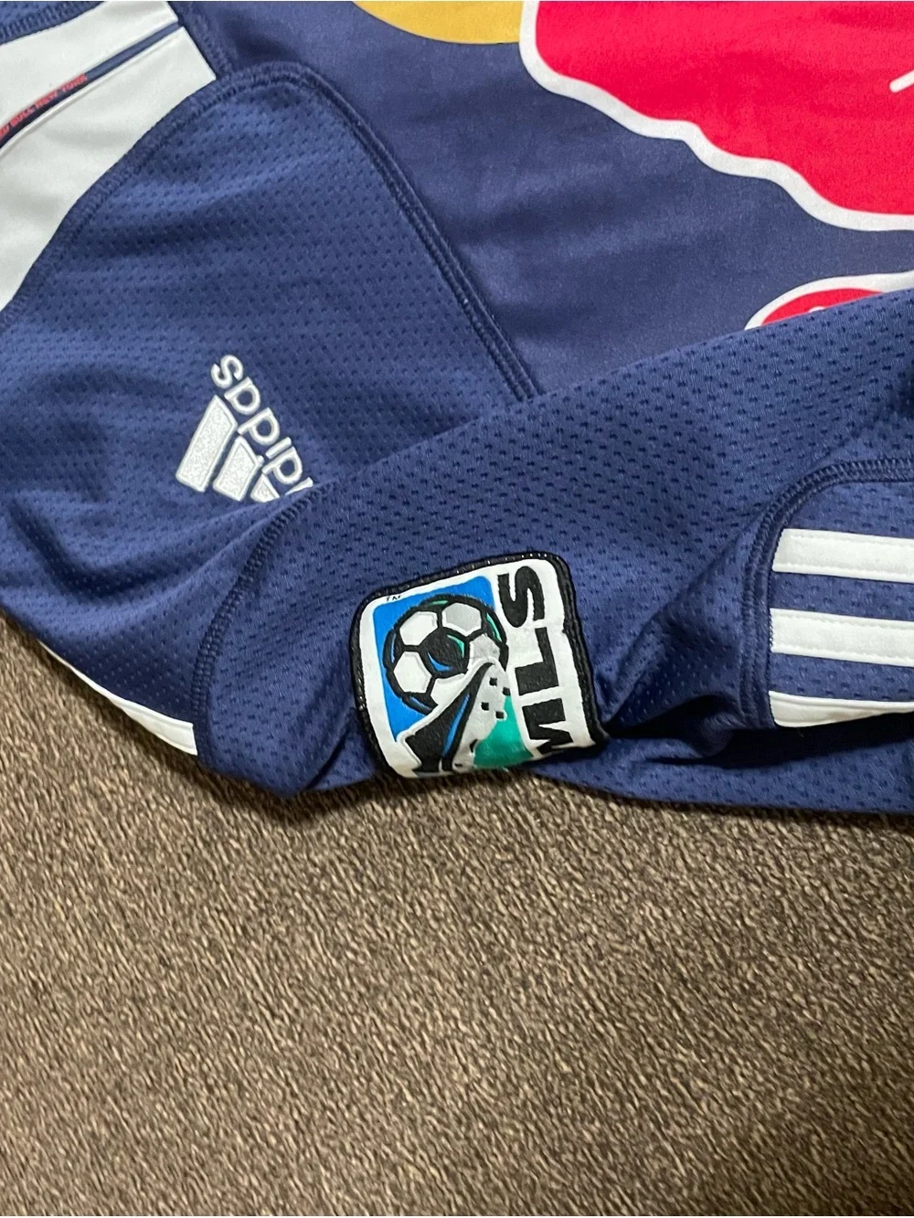 adidas Navy New York Red Bulls Home Soccer Jersey 2012 with Red Bull Logo